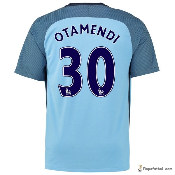 Camiseta Manchester City Replica Primera Ropa Otamendi 2016/17 Azul